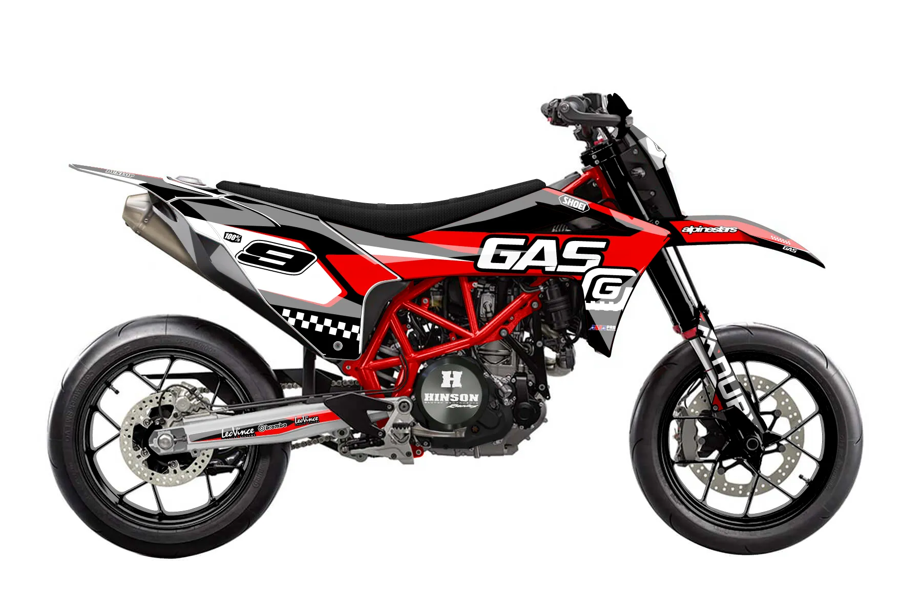 red and black — Сбоку