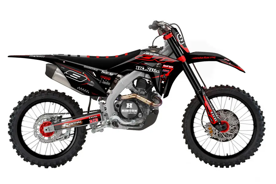 red black honda finished