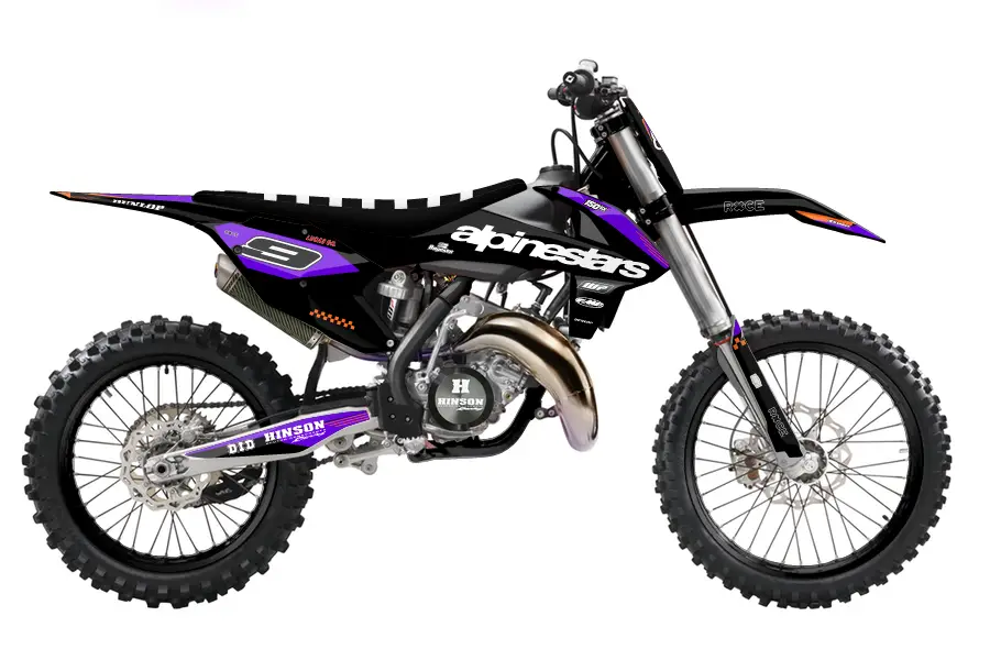 Alpinestars purple/tiger stripe black and gray