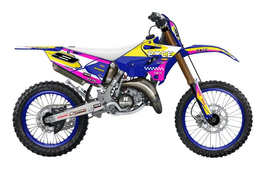 Yz 125 yellow pink white and blue 